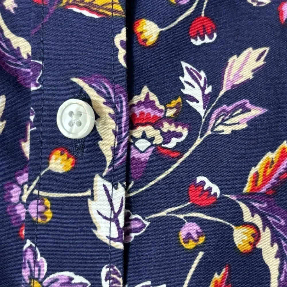 Lands’ End No Iron Supima 10 essential print button front long sleeve shirt